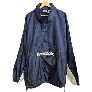 Vintage Reebok Mens‎ 1/2 Zip Windbreaker Jacket Navy XXL